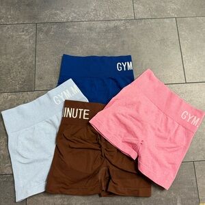 Women's High-Waisted Shorts - Blue, Pink, Brown, Light Blue